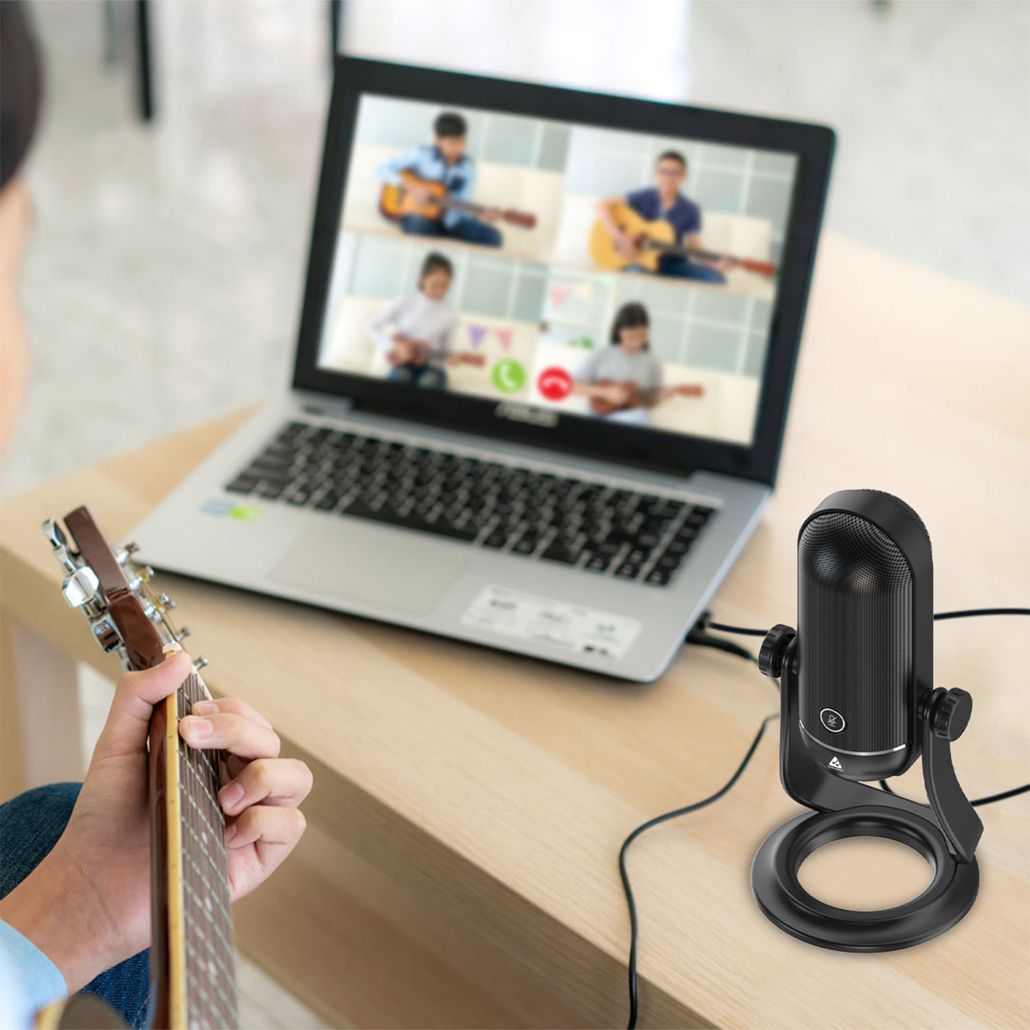 Audio Array USB Microphone for PC, Mac OS with Mute Button & Monitor