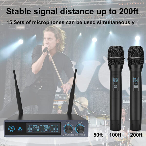 Audio Array Dual Channel Handheld Dynamic Wireless Microphone for ...