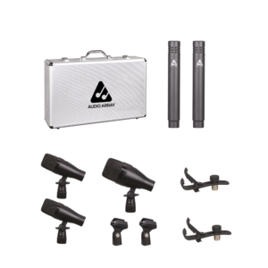 Audio Array Wired Microphone Drum Kit Ideal for Stage Performance and Professional Recording Studio with 1 Big Drum Microphone, 2 Small Drum Microphones, 2 Condenser Microphone & Standard Mounting Accessories (AM-K1)