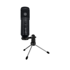 Audio Array AM-C41 Plug & Play Noise Cancelling USB Condenser Microphone with Mute Button/Echo/Volume Knob | Kit with Tripod, Wind Filter | Gaming, Skype, Podcast | Compatible with Mac/PC/Mobile