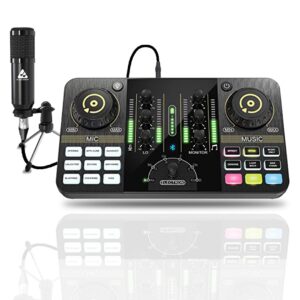 Audio Array AB-01 Podcaster Bundle | Audio Interface, Streaming Console with Bluetooth & XLR to 3.5mm Condenser Mic | Upto 8hr Battery Backup | Gaming, Streaming | Compatible with Mobile & Computers