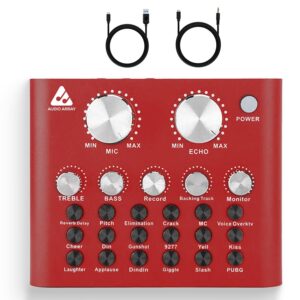 Audio Array AI-12 USB Bluetooth Soundcard Mixer interface | 2 mic inputs, 2 smartphone & PC/Mac outputs | Karaoke Recording, Mobile/PC streaming, Live Audio Broadcasting | Streaming, Recording, Gaming