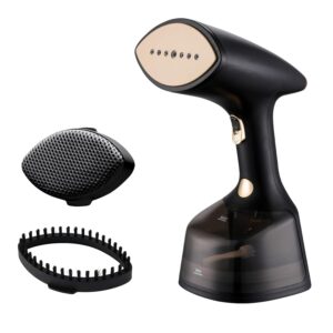 nexlev Handheld Garment Steamer | Horizontal & Vertical Use with Up to 45g/Min & 20 sec Fast Heat up | Touch Panel Display |1800 Watt 300 ML Water Tank | Shroud & Lint Brush | Glossy Black GS-04