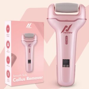 Nexlev Smooth Sole Callus Remover| Rechargeable Pedicure Machine| 3 Roller Head| Callus Shaver| Electronic Foot Scrubber for Dead Skin Removal| Cracked Feet Skin Remover| USB Type-C Charging | CR-01