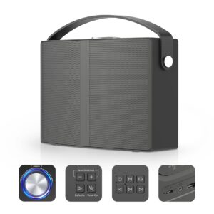 Audio Array AM-W46 Groove Wireless Bluetooth 5.0 Bookshelf Speaker 30W | 5400mAh upto 24h Long Battery Life DSP Chip | 4 EQ Modes | Stylish Metal Volume Knob | Superior Bass Quality