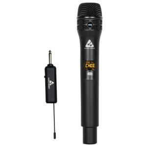 Audio Array AM-W33 UHF Solo Wireless Microphone Set | 1200mAh 6-8 Hours Receiver Battery Backup | Range up to 50M | Karaoke Singing, Wedding, DJ, Church | PA System, Amplifier, Mixer, Party Box
