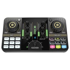 Audio Array AI-03 Audio Interface Sound Card with Bluetooth | Professional 48kHz/16bit | +48V phantom power, 4 Mics, 4 Phones, PC/Mac connectivity | Upto 8hr Battery | For Streaming, Singing & Gaming
