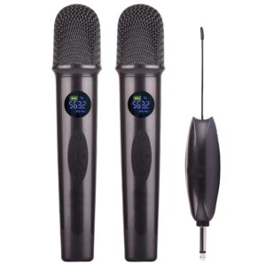 Audio Array AM-W35 UHF Dual Wireless Premium Karaoke Microphones | 800mah 5-6 Hours Battery Backup | Range up to 50M | Karaoke Singing, Wedding, DJ, Church | PA System, Amplifier, Mixer, Party Box