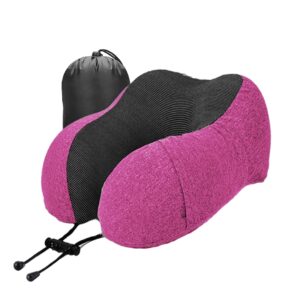 nexlev Premium Memory Foam Neck Pillow with 360-Degree Head Support | Lightweight Comfortable Travel Pillow with Storage Bag for Sleeping | Traveling Flight Car Train Bus and Home Use NP-05 (Pink)