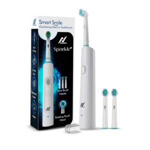 Nexlev Oscillating Electric Toothbrush | 8000 rotations/min | USB Type C Charging|3 modes| 2 Minute Timer |Quad Change Reminder| IPX7 Waterproof | For adults| 1 year warranty| |Sparkle Pro (ETR-06)