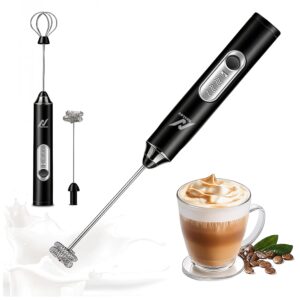 NexLev Rechargeable Milk Frother & Coffee Whisker | 3 Speed | Stainless Steel Dual Spring Tech | Perfect for Coffee Lattes Milk Hot Chocolate Omlete & Cream | Handheld Beater for Foam |MF-01