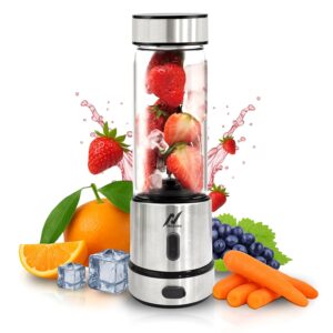 NexLev Portable Blender for Smoothies Milkshakes Crushing Ice Juices | 6 Leaf Stainless Steel Blade | 3000 mAh Battery | Type C Rechargeable | Mix Fruit Juicer | 450ml | For Kitchen & Travel | PB-01